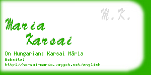 maria karsai business card