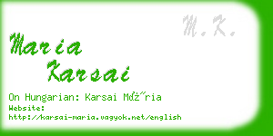 maria karsai business card